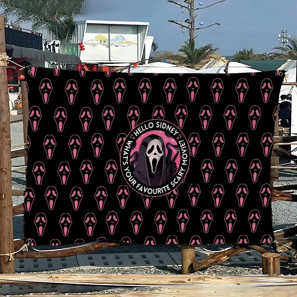 S-Scream Ghostface Small Size Cheerleading Banner Hand Pulled Flag Outdoor Atmosphere Flags