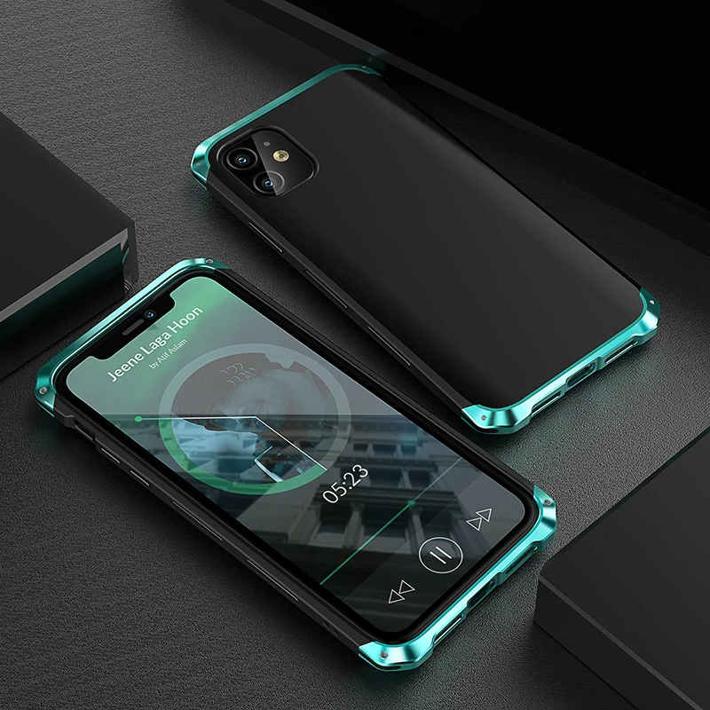 Luxury Shockproof Element Metal Case For Iphone 13 12 11 Pro Xs Max X Xr Se 8 Hin Hard Aluminium Alloy Hybrid Plastic Back Cover