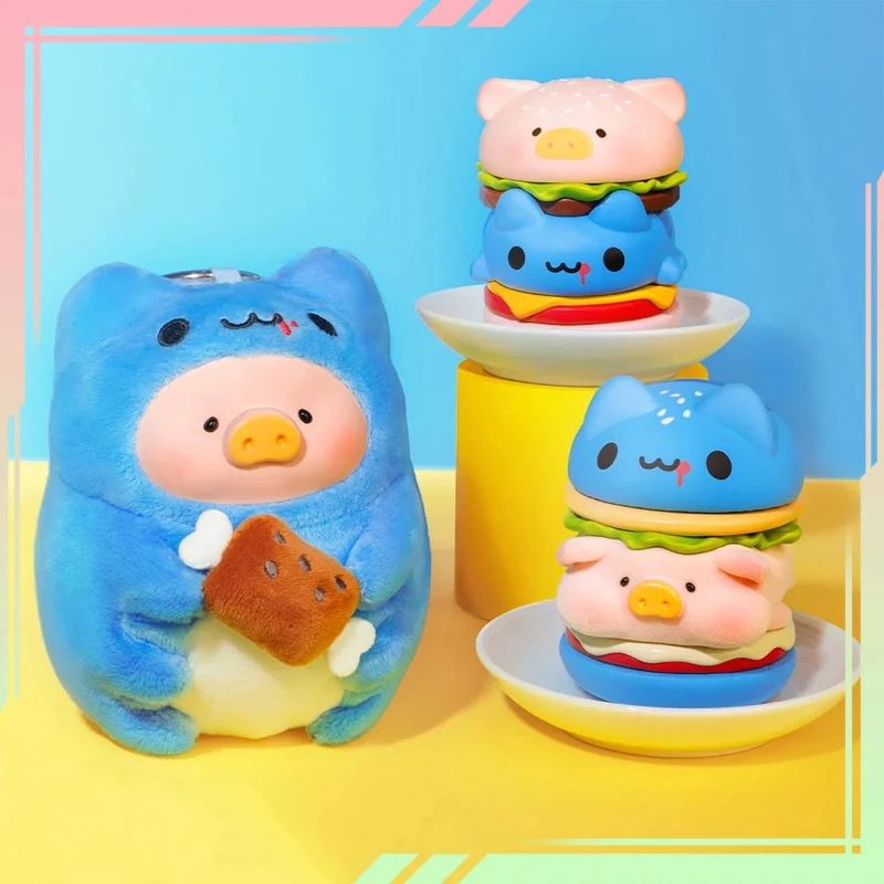 

100%Genuine Lulu The Piggy Burger Capoo Foodie Lu Glue Face Lu Special Stackable Series Hanging Card Toys Ornament Christmas Toy