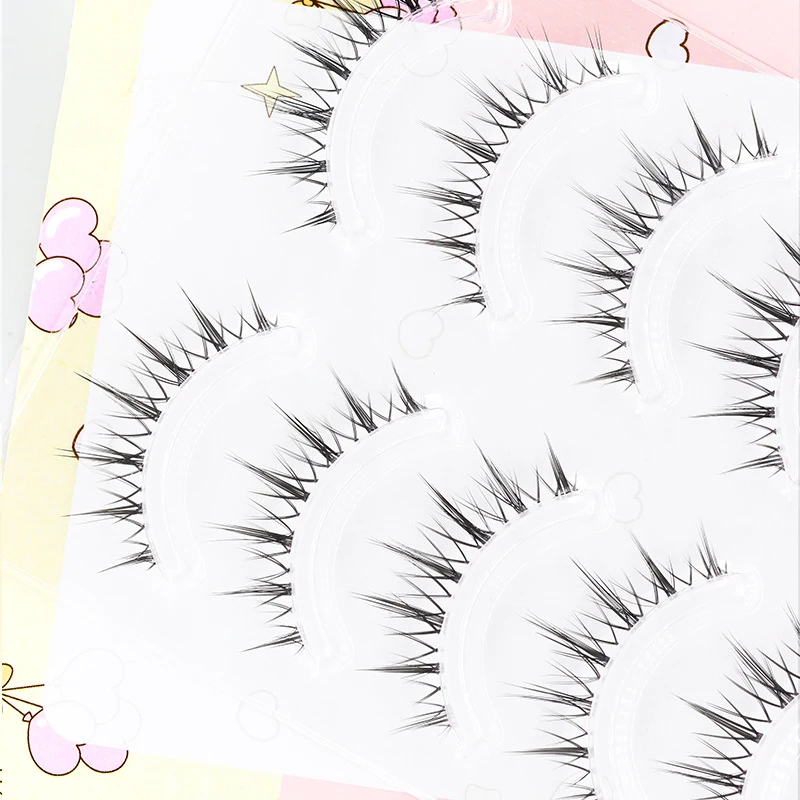 再利用可能なスパイクつけまつげ,5ペア,漫画のような感覚,再利用可能な女の子のグループスタイル