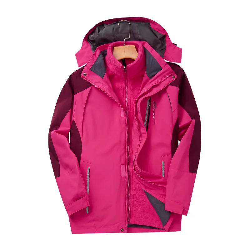 Hiking Jacket 3 in 1 Windbreaker Outwear Runing Two-pieces Sets Jacket Fishing Coats Men's Womens Water-proof Windproof Parkas
