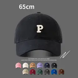 Gorra de béisbol de algodón para hombre y mujer, gorro de camionero con Cierre trasero, gran circunferencia de la cabeza, 59-65cm