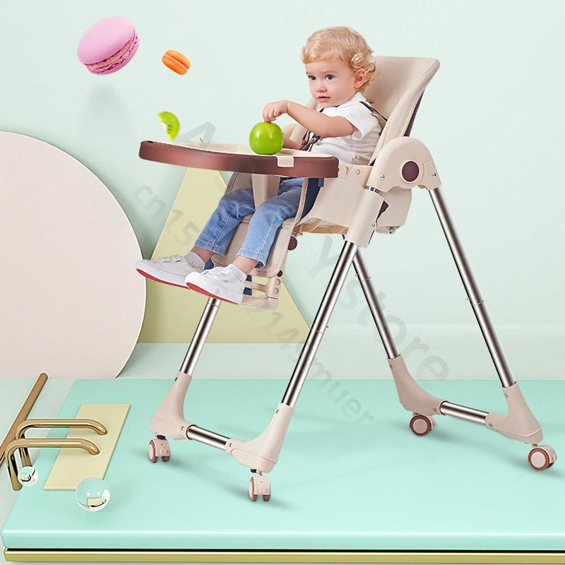 Silla de comedor plegable multifuncional para niños, silla de comedor ajustable con múltiples engranajes