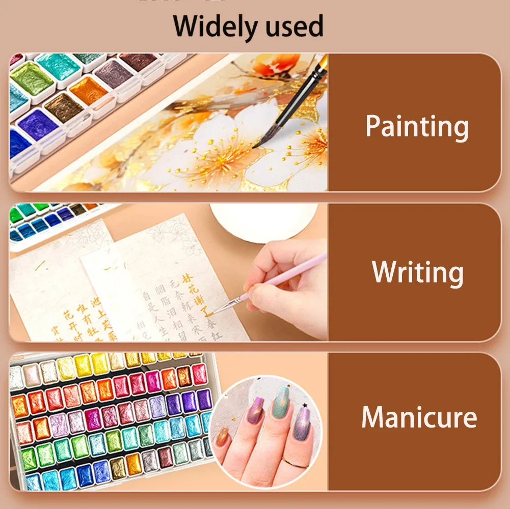 12/20/24/60 สี Pearlescent สีน้ํา Pigment ชุดแบบพกพาสีน้ํารายการ Pigment สําหรับจิตรกรรม Art Supplies