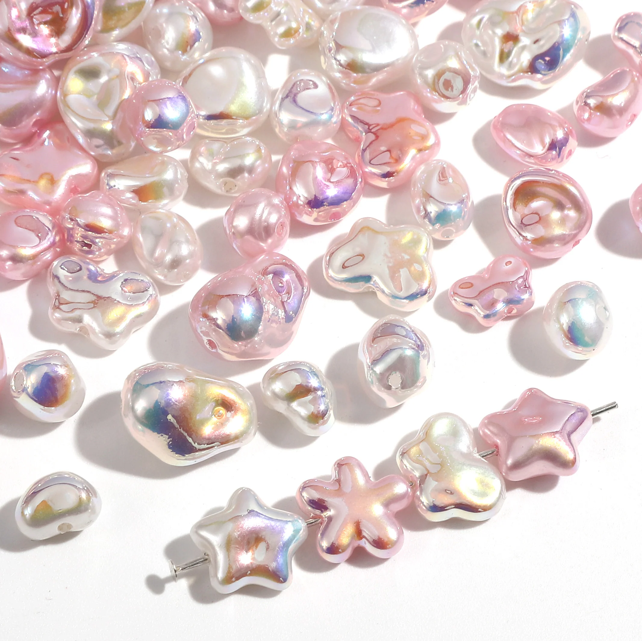 10Pcs ABS Imitation Pearl Irregular Beads Star Butterfly Loose Beads DIY Bracelet Necklace Earrings Jewelry Making Supplies