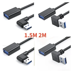 Extension Cable USB 3.0 Male to Female Right Angle 90 Degree USB Adapter UP/Down/Left/Right Cabo USB 2M 1.5M