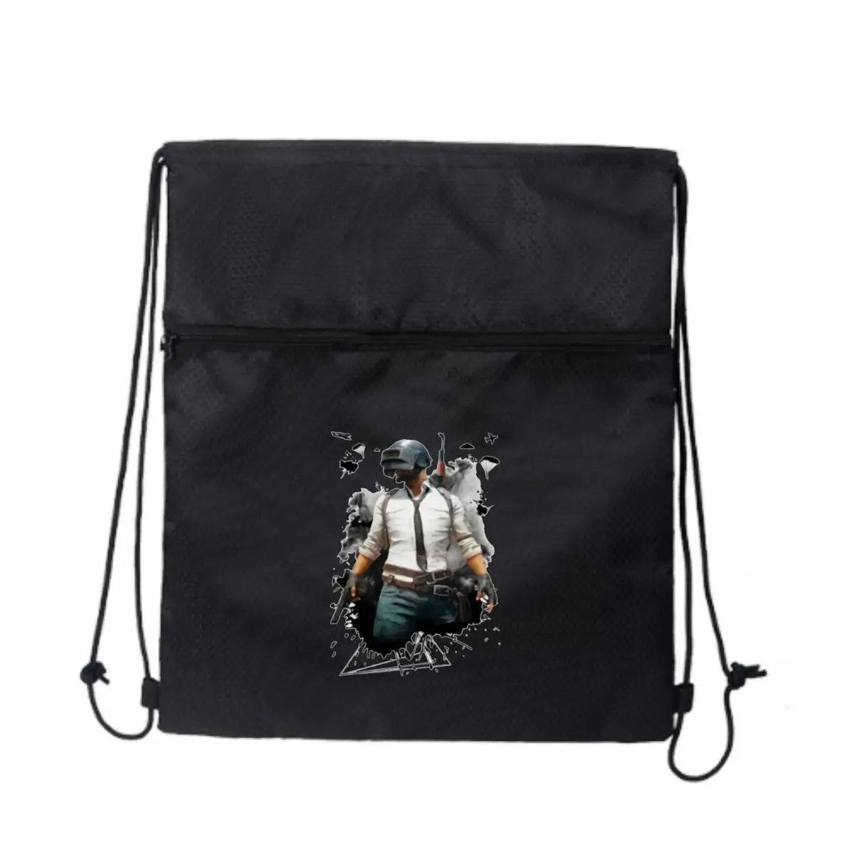 

PUBG персонаж чернила художественная графика уличная универсальная сумка на молнии на шнурке для отдыха пеший туризм кемпинг путешествия портативное хранилище