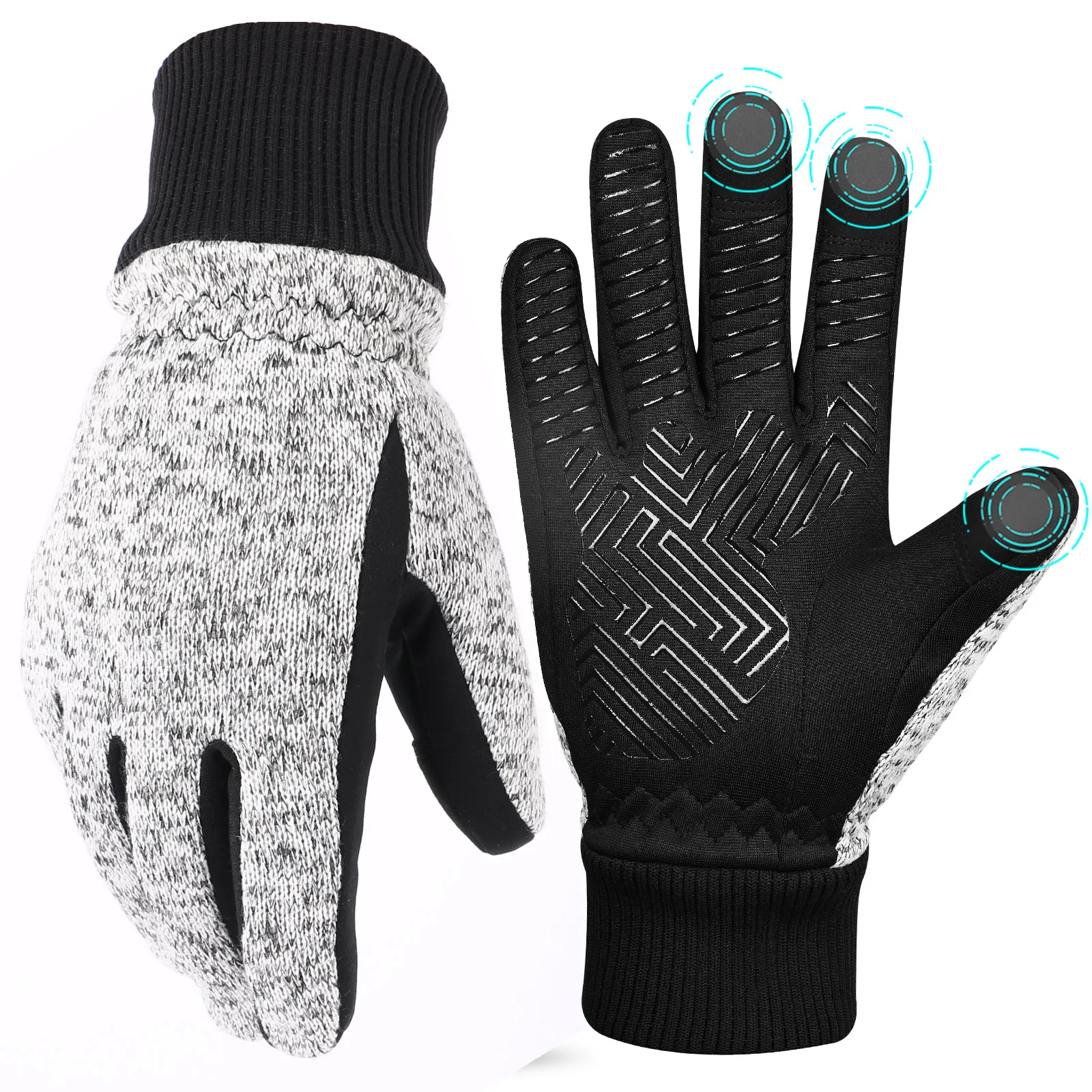 Winterhandschuhe -10 ℃    Thermische Handschuhe Winddichte Warme Ski- und Laufhandschuhe Touchscreen-fähige Rennrad-Fahrradhandschuhe für Männer und Frauen