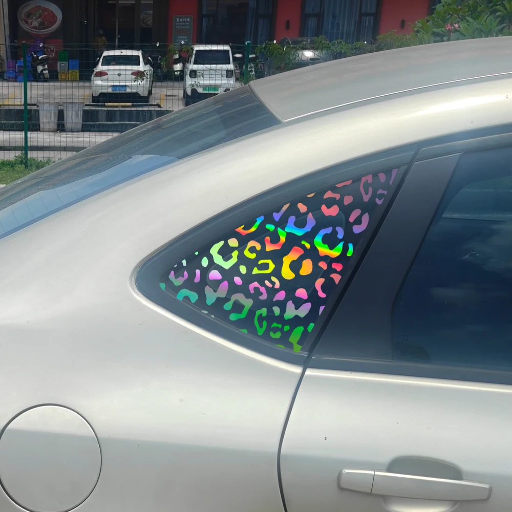 Car Decals Fashion Honeycomb Leopard Print Stickers DIY Vinyl for Car B Pillar Decal Rear View Mirror Windows Auto Accessories view 6