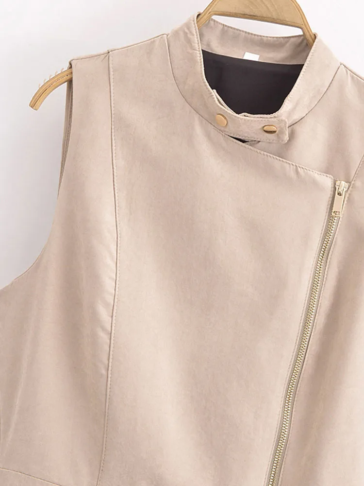 Damska letnia Mini sukienka 2025 na co dzień solidne stojące guziki bez rękawów damskie eleganckie sukienki uliczne