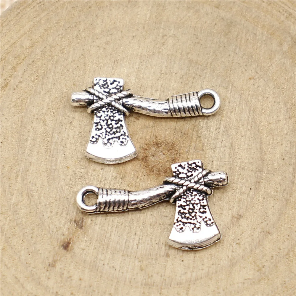 10pcs 22x14mm Alloy Charms Stone Ax Tomahawk Pendant EF3740