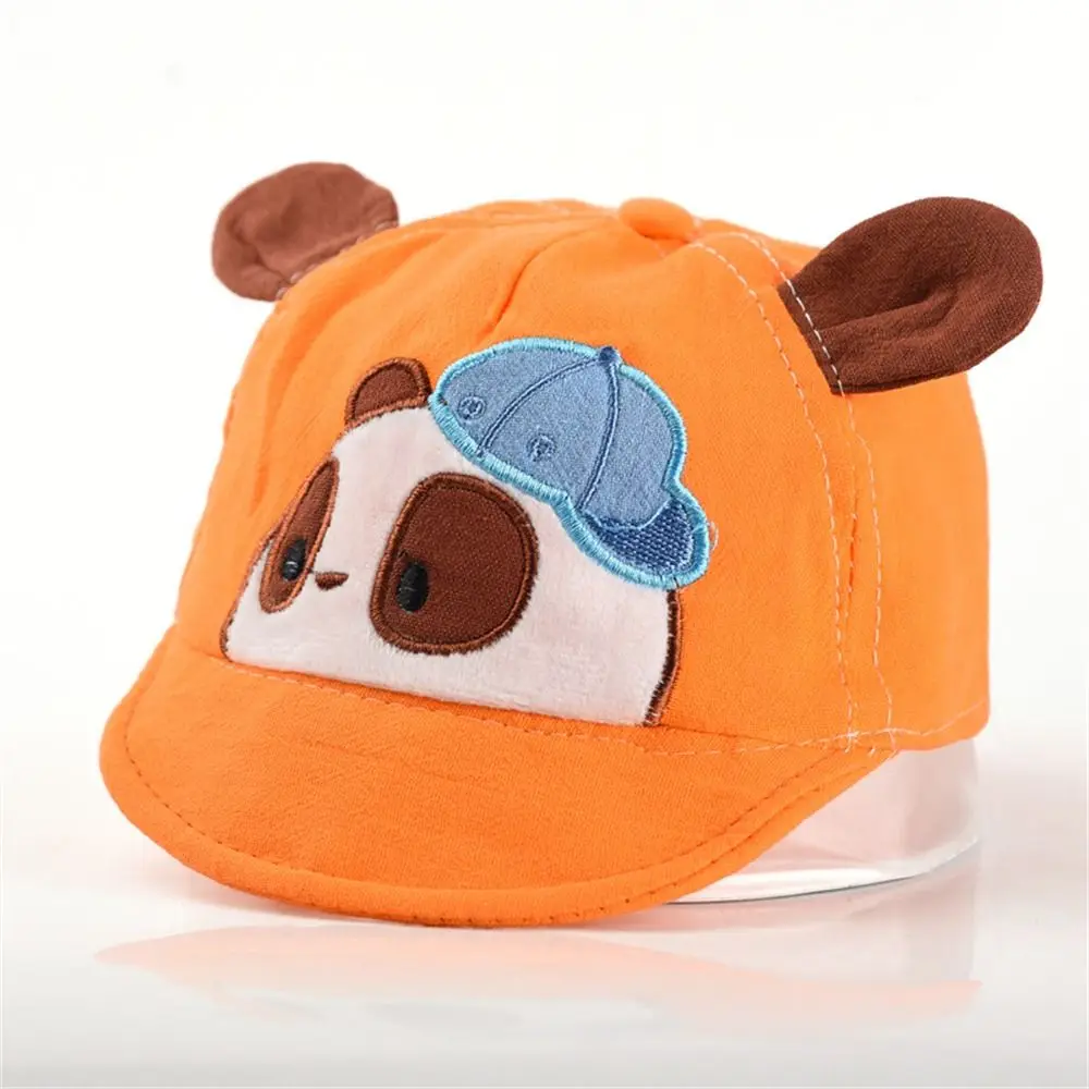 Boys Girls Summer UV Protection Baby Baseball Cap Thin Breathable Soft Cotton Duck Tongue Hat Cartoon Panda Baby Sun Cap