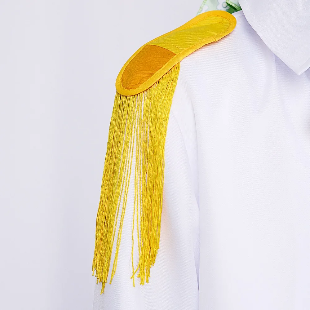 Koby Cosplay Costume Long White Naval Officer Uniform Koby Outfit Male Justice Marine Uniform Halloween Cosplay Party