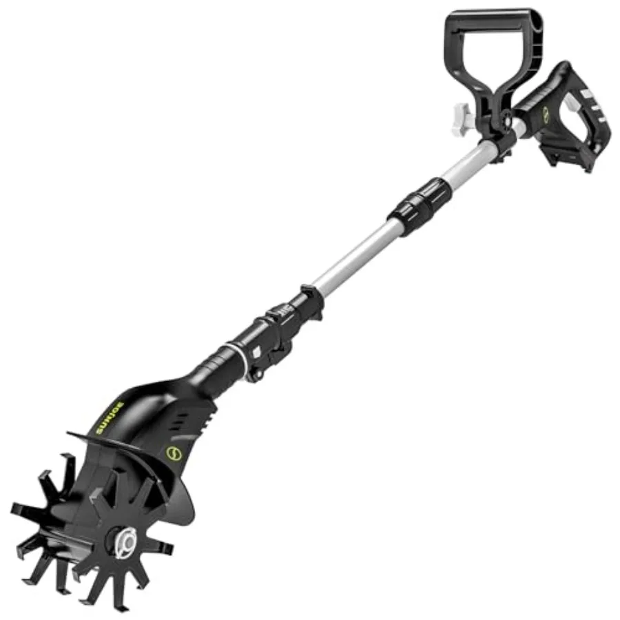 Cordl Garden Tiller and Cultivator with Telescopic Pole, Auxiliary Handle and 6-Inch Steel Blades, 24V, Tool Only - Heavy-Duty