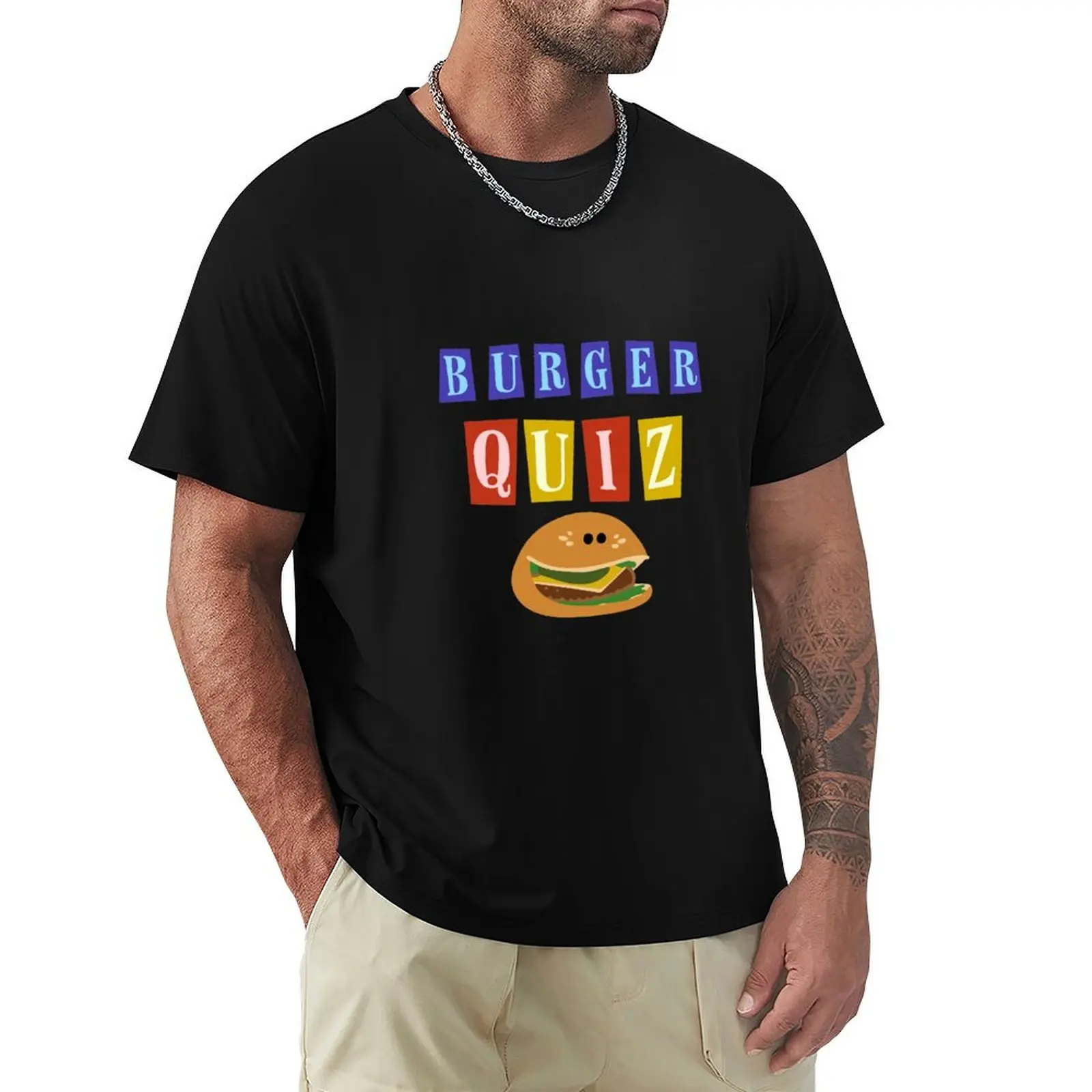 Burger quizz new logo T-Shirt Functional Casual Short Sleeve Tee