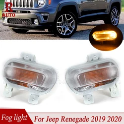 R-AUTO Car Front Bumper Fog Light DRL Daytime Running Light Driving Light foglight FogLamp For Jeep Renegade 2019 2020 2021