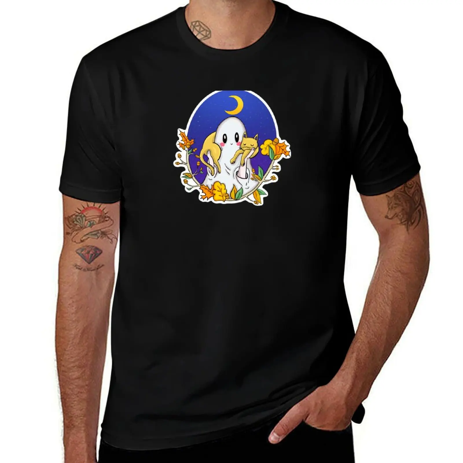 Ghost in Autumn T-Shirt Basic Lightweight Short Sleeve Tee T-Shirt