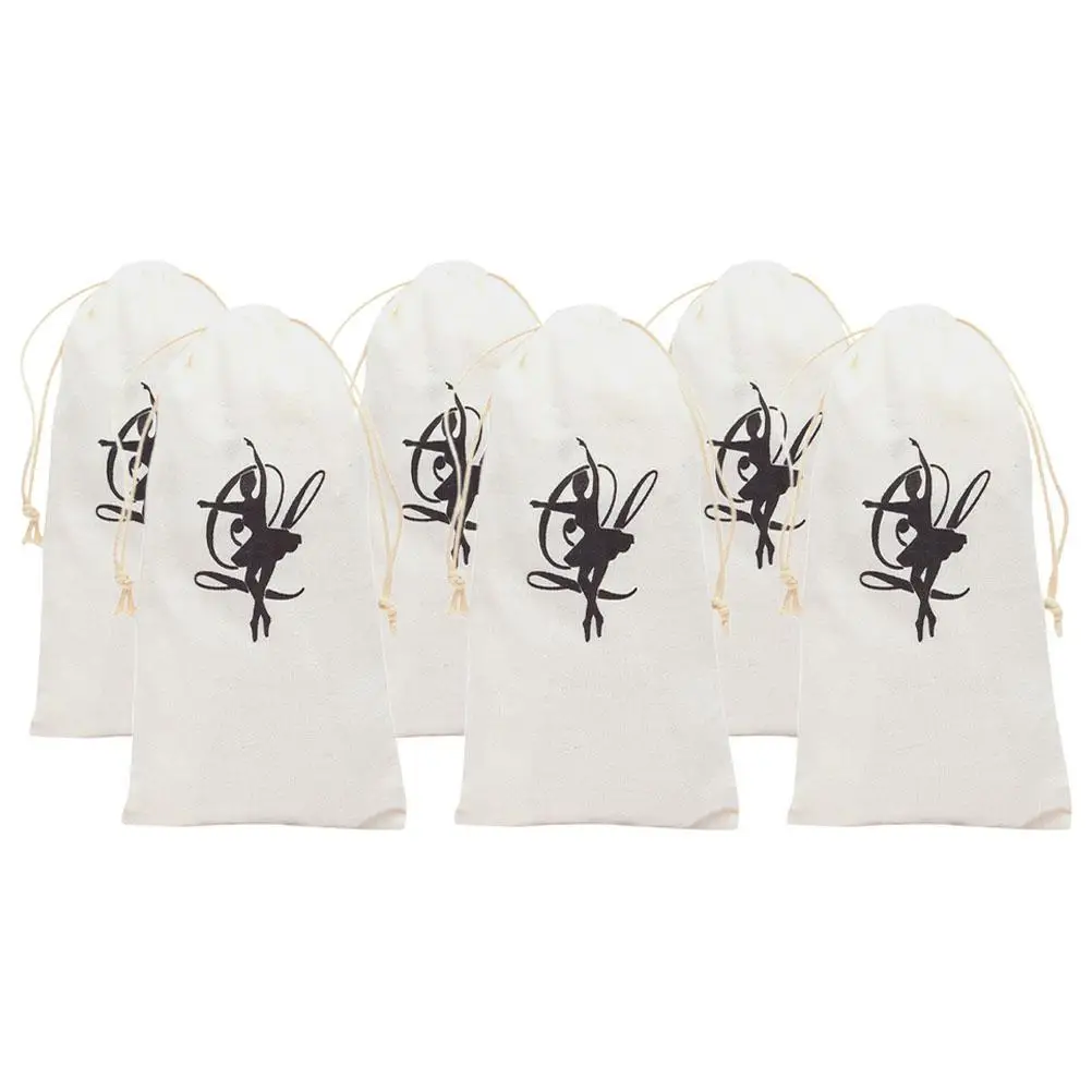 6pcs Dance Shoe Storage Bags Canvas Drawstring Ballet Slipper Bag for Girls Travel Shoe Bags Protection Function Versatile Usage
