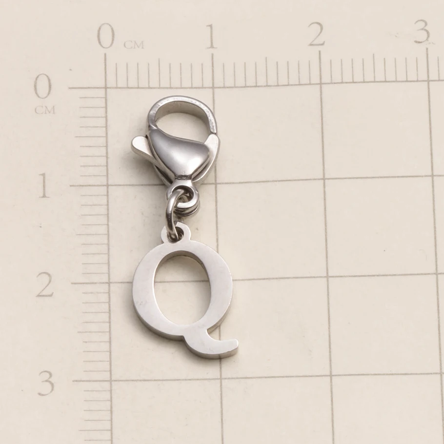 A-Z Alphabet-Schlüsselanhänger mit Karabinerverschluss, Edelstahl-Initialen-Anhänger, Schmuck für DIY-Rucksack, Handtasche, Personalisierte Geschenke – Detail 19