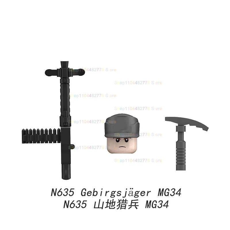 Figuras de acción de soldados de cazador de montaña de guerra militar, bloques de construcción, accesorios de armadura, modelos de colección, juguetes para niños, regalo