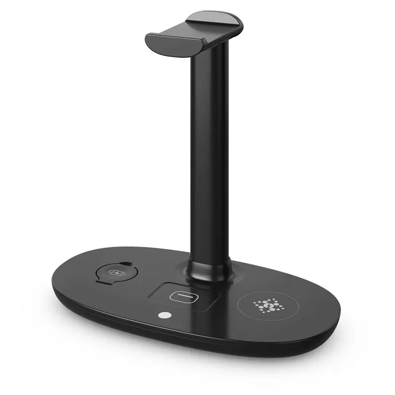

ABGI-Multi-Purpose 4 In 1 Wireless Charging Headphone Stand Detachable Desk Holder For Gaming Headsets
