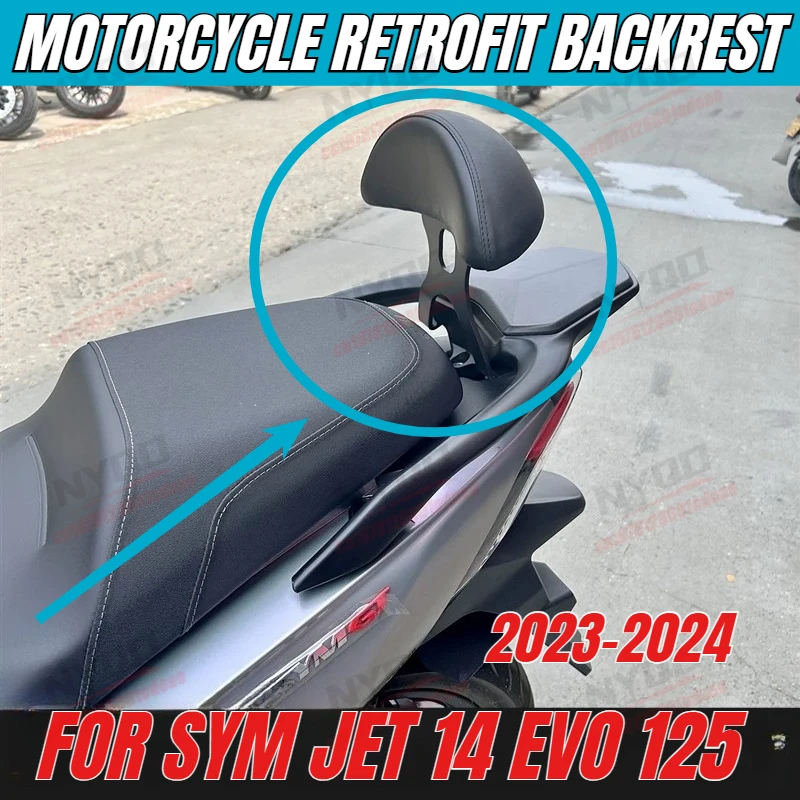 

Motorcycle Passenger Seat Rear Backrest Frame Accessories Mounting Kit for SYM JET 14 EVO 125 2023 2024