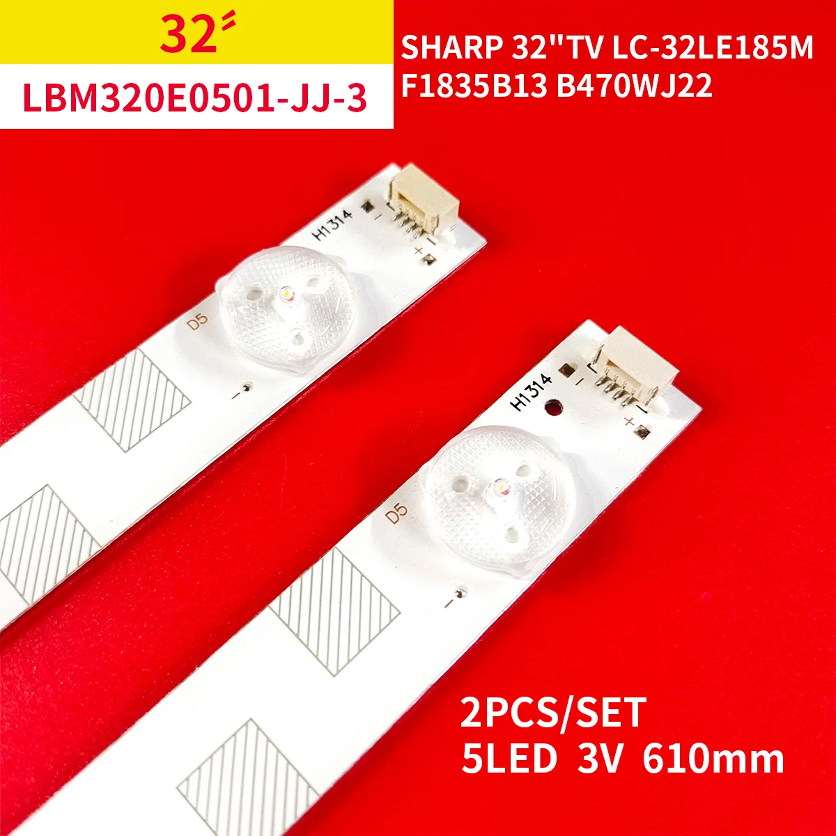 

New LED Backlight Strip 5 Lamp For Sharp 32"TV LC-32LE185M LBM320E0501-JJ-3(0) F1835B13 B470WJ22 610mm