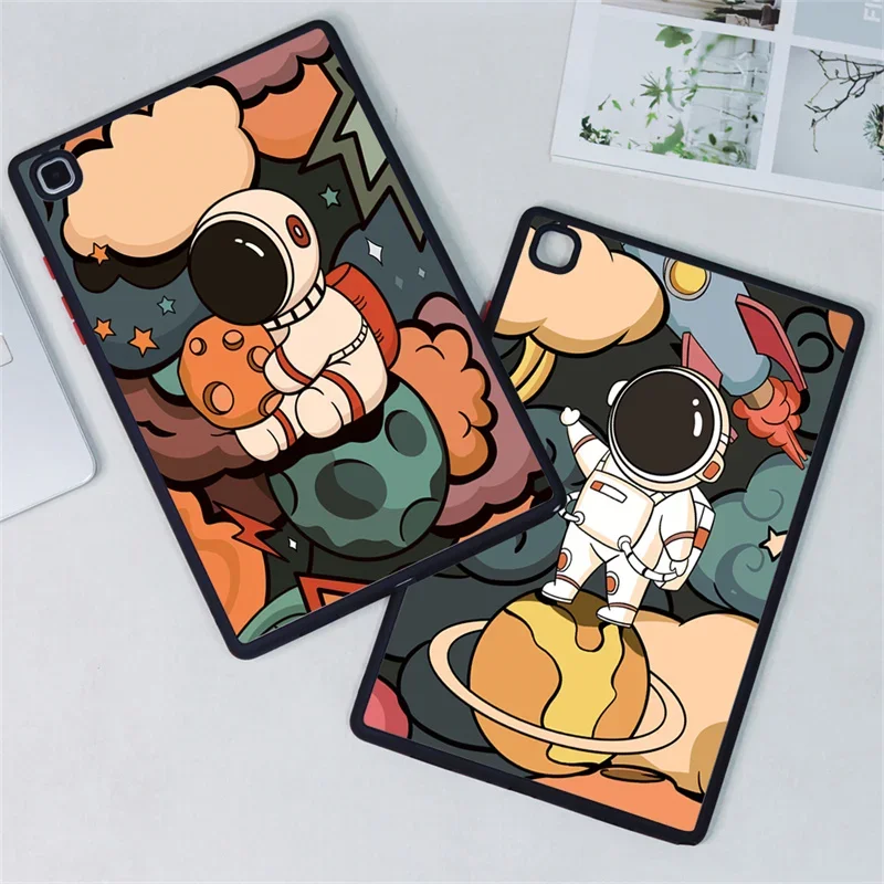 Astronauts Playing Ball Case For Samsung Galaxy Tab S9 11 A8 10.5 S6 Lite 10.4 S7 S8 S9 Plus 12.4 T500 A7 LIte A 8.0 T290 Case