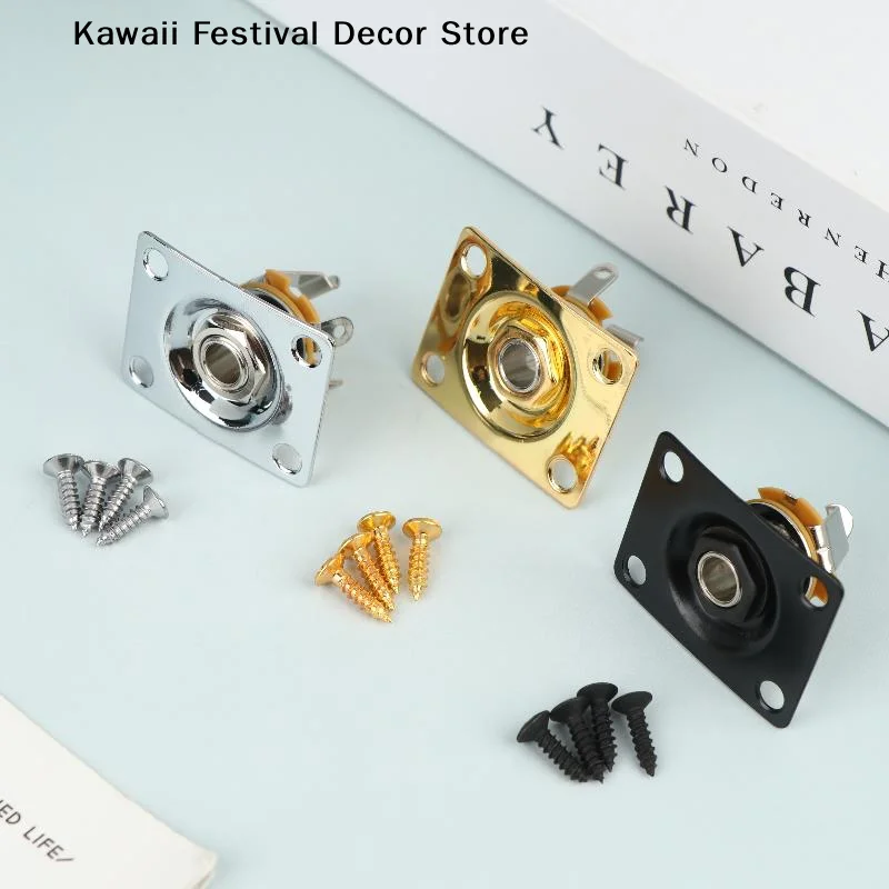 【K】Electric Guitar Jack Output Plate Guitar Output Jack Plate Square Shape Metal Compact Guitar Jack Socket Plate Guitar Parts