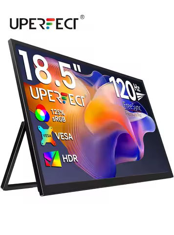 UPERFECT 18.5inch 120hz Portable Monitor 1080P 16:9 100%sRGB 300Cd/m&sup2; Display Game Screen For Laptop Mac Phone Xbox PS4/5 Switch