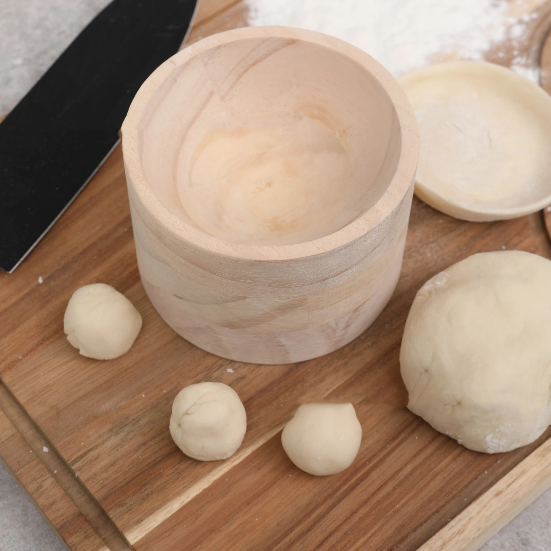 Máquina redonda de madera para hacer dumplings, máquina Manual para hacer dumplings, prensa de piel para dumplings, máquina para hacer raviolis redonda reutilizable