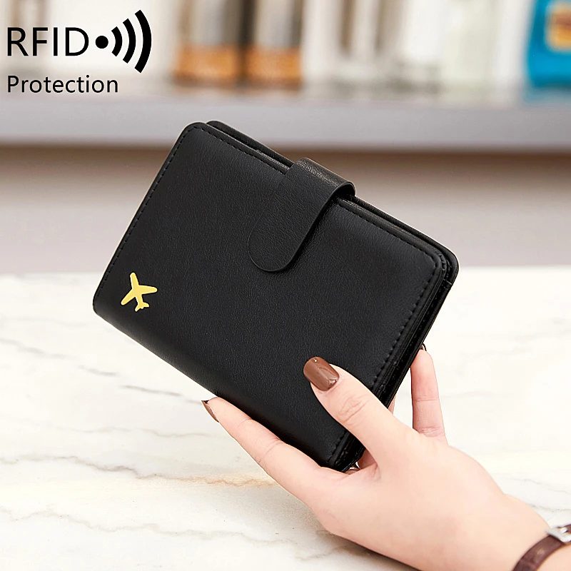 RFID anti-theft brush travel passport set PU leather credit card wallet set passport bag for men and women travel accessories