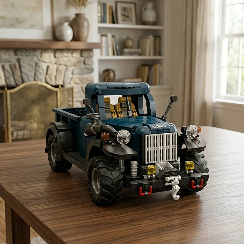 

1199pcs 1:16 Scale BLUE CAR Building Block Set Enables 3D Assembly, Perfect for Home Decor, And an Ideal Gift for Birthdays