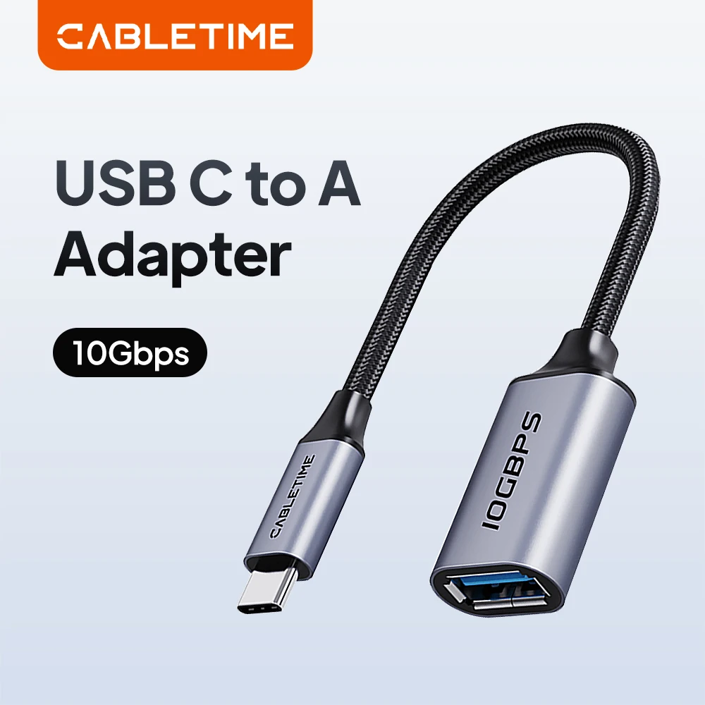 CABLETIME OTG Type C Cable Adapter 10Gbps High-Speed Female Converter USB C 3.2 to USB A  For Macbook Xiaomi Huawei Data OTG