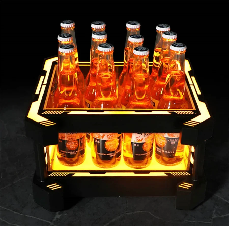 

Creative LED Champagne Bottle Ice Bucket Wine Champagne Drinks Beer Cooler Glowing Holder For Nightclub KTV Bar Party Decor