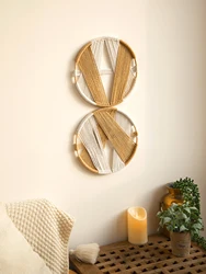 2 Pcs Dream Catcher Wall Hanging Macrame With Bamboo Boho Wall Decor Aesthetic Macrame Home Decorations Bedroom Living Room Gift