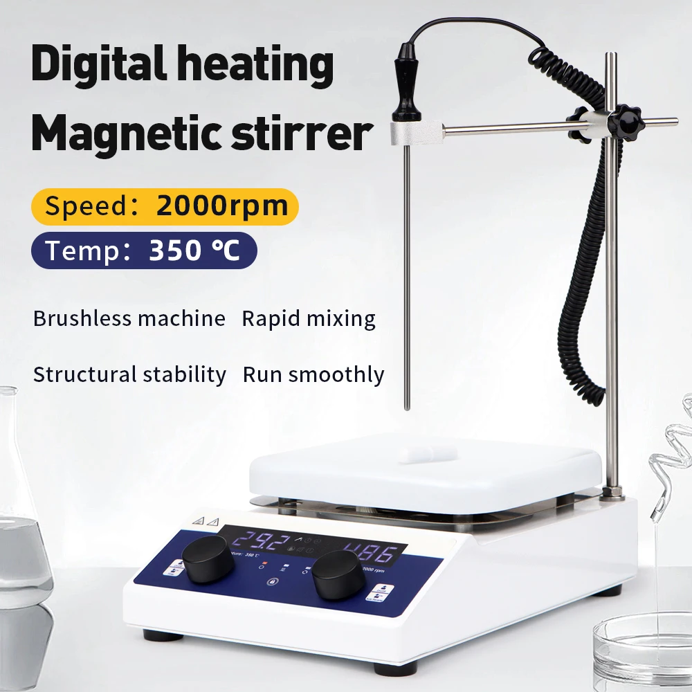 Digital Magnetic Stirrer Lab Table Standing Heating Plate Mixer 10L Large Volume 10-2000rpm Chemistry Laboratory Equipment