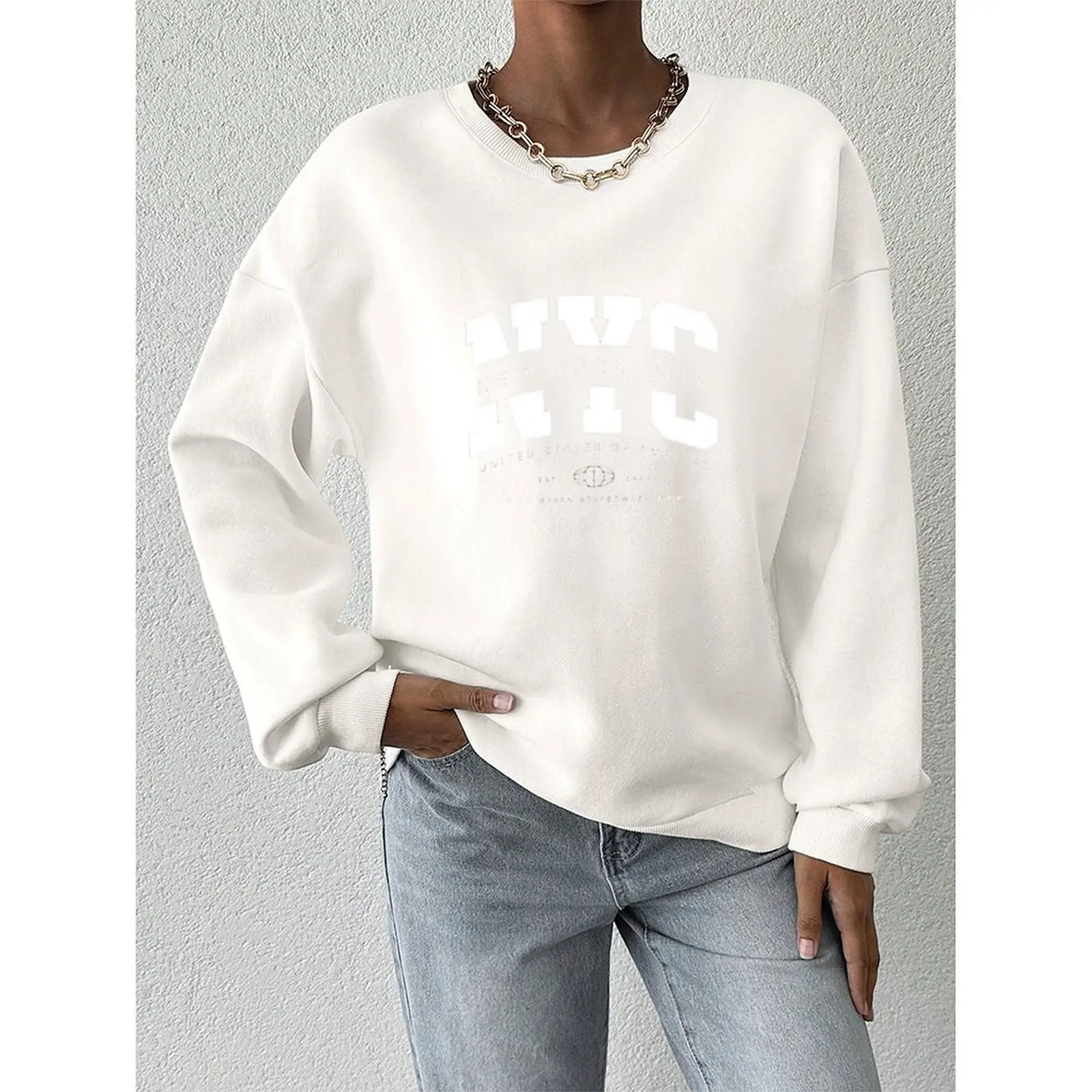 

Comfortable Women Sweater Round Neck Casual Wear Applicable Gender Female Polyester Fabric Regular Clothing Length