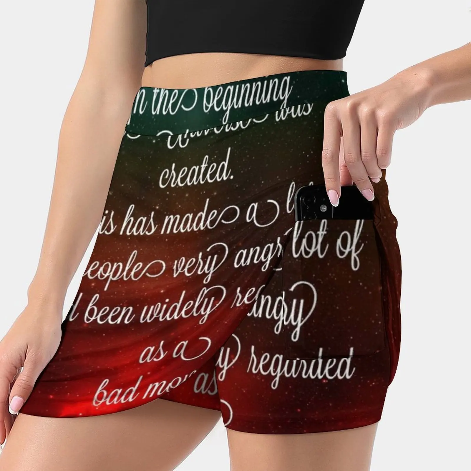 

Hitchhiker'S Guide Quote Women's skirt With Pocket Vintage Skirt Printing A Line Skirts Summer Clothes Hitchhikers Guide To The