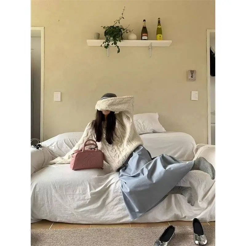 سترة صوفية محبوكة من دونغوان داليانغ، سترة صوفية من دونغوان دالانغ، سترة خريفية بأكمام طويلة وياقة مستديرة وقصة عادية