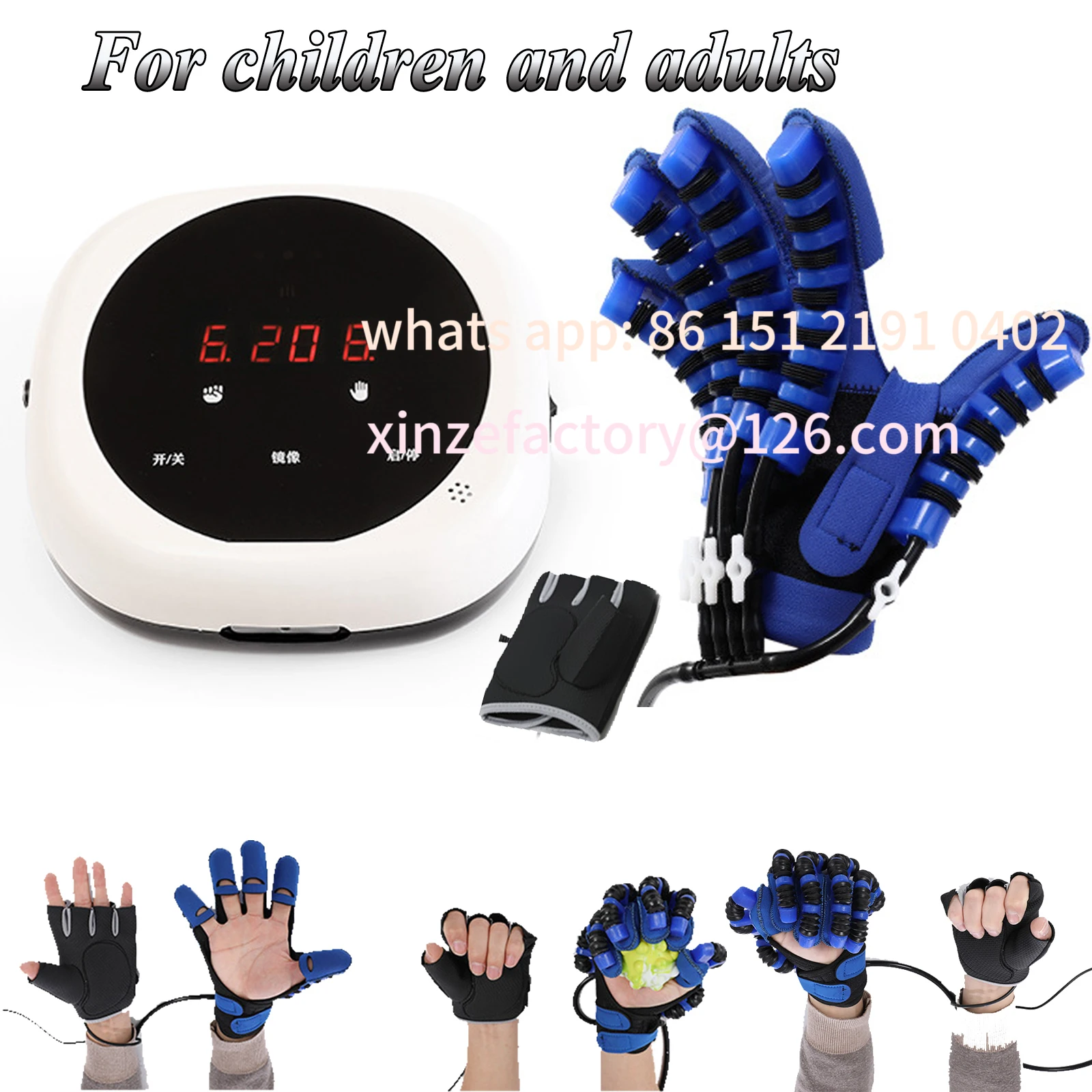 Customizable Hemiplegia Rehabilitation Robot Gloves Hand Exercise Tool for Child Adult Stroke Patient Glove Hand Cerebral Infarc