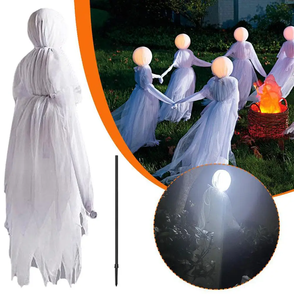 

Glowing Halloween Holding Hands White Ghost Witch Horror Props Horror Garden Decoration Scene Courtyard Home Outdoor Orname X5M0