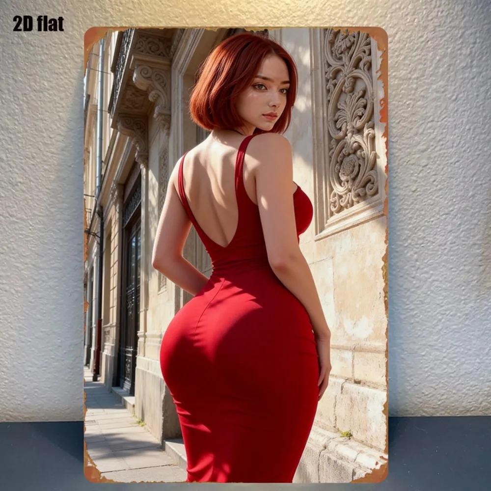 

Металлическая табличка KINBOM Red Dress, 8x12 дюймов - настенный декор с силуэтом женщины в стиле фермерского дома для украшения дома и кухни, идеально подходит для праздничных вечеринок и мероприятий.