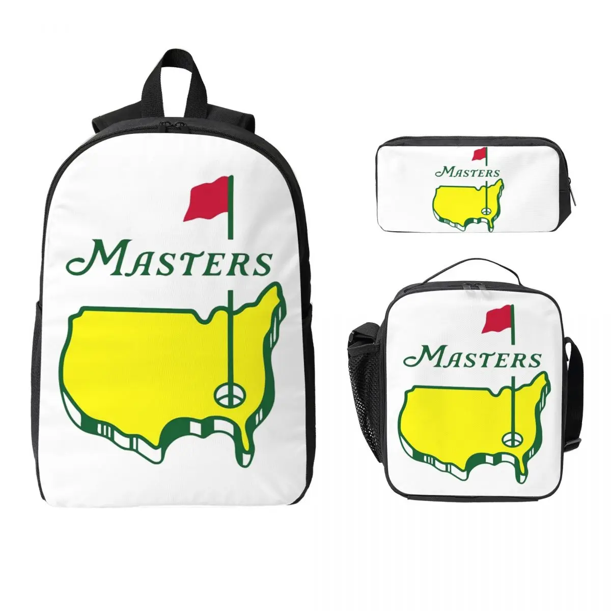 The Masters Augusta National Au Backpack Boys Girls BookBag School Bag Laptop Shoulder Bags 3ps Insulated Lunch Bag Pencil Case