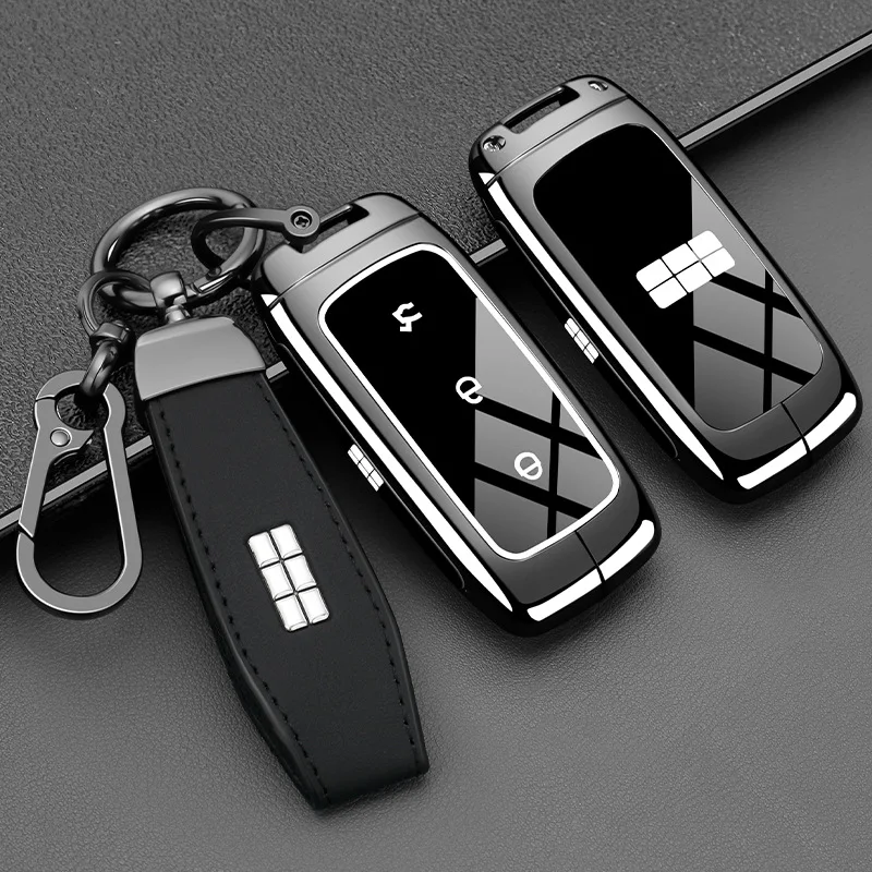 Premium Zinc Alloy Key Cover Case for Geely Starship 7 EMI/Galaxy E5/L7/L6/E8 (2025) - Protective Key Fob Shell Keychain