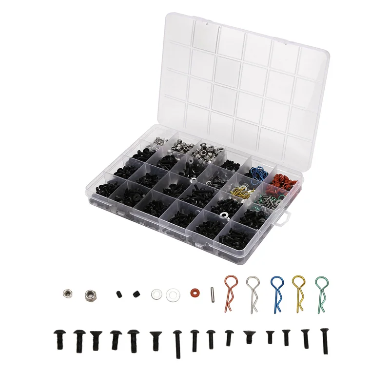 

WOWFU-Screws Box Set For 1/10 Traxxas/SCX10/Redcat/HPI/Arrma/Losi RC Car Parts Repair Tool