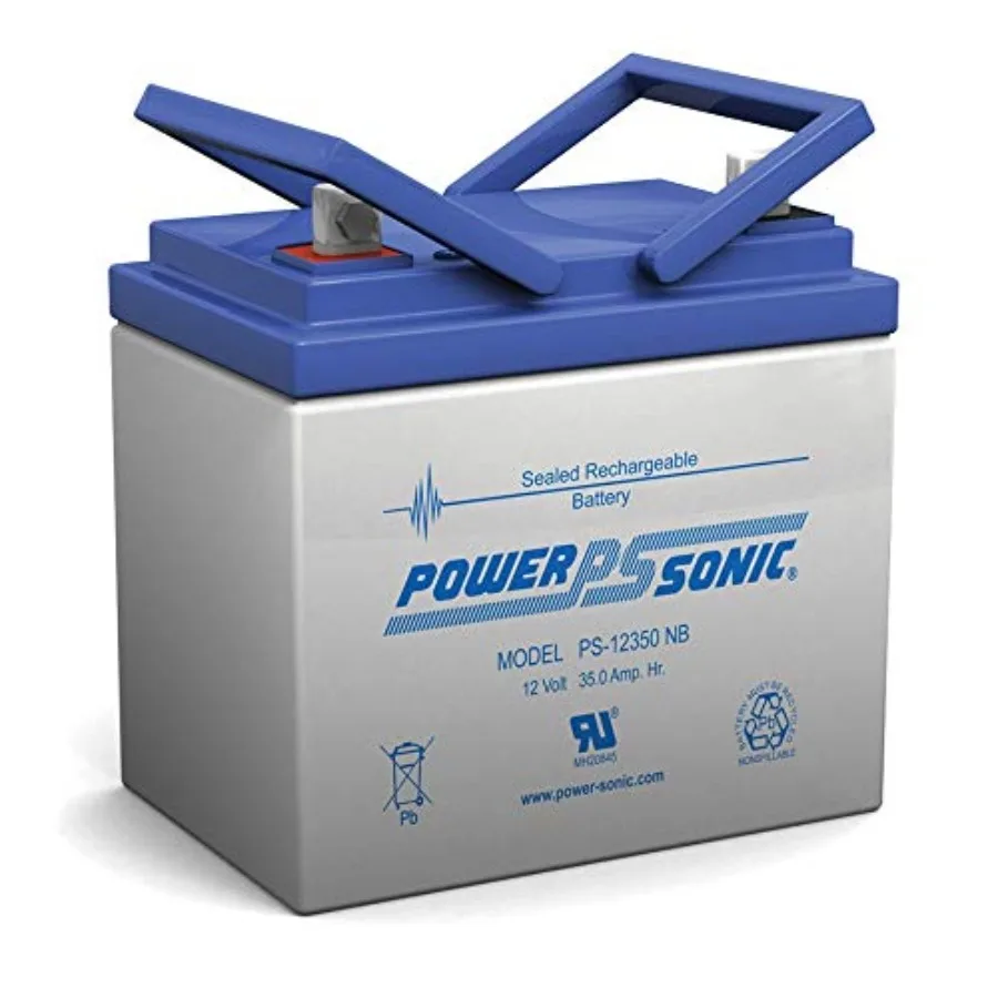 

Power Sonic Rechargeable Sealed Lead Acid Battery PS12350 12V 35.0 AH @ 20hr. 12V 33.0 AH @ 10hr for Backup Power Systems Solar