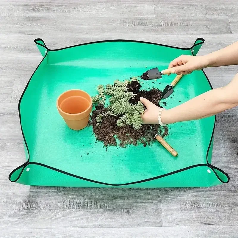 Repotting Mat for Indoor Plant Transplanting Control Mess, Waterproof Succulent Potting Planting Tray Soil Change Mat Gardening