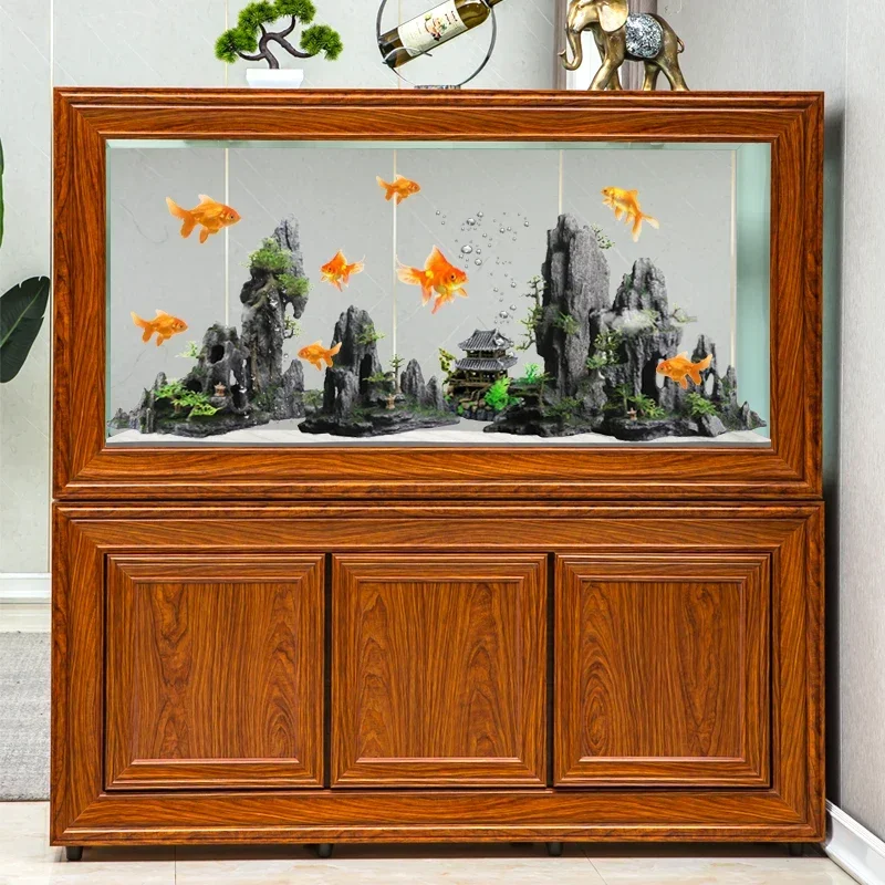 

Chinese fish tank living room screen bottom filter large dragon fish tank household partition
