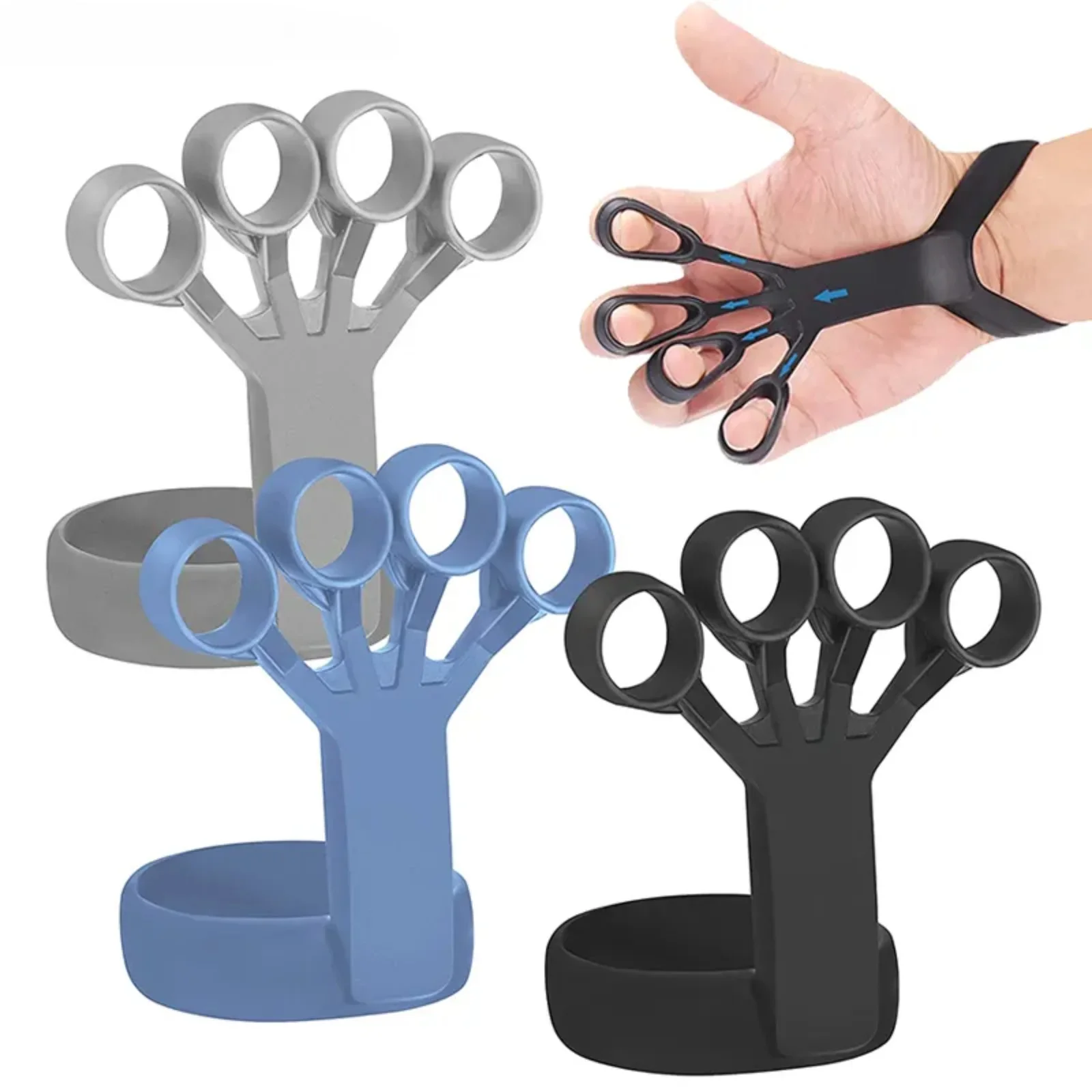 Silicone Grip Device Finger Exercise Stretcher Arthritis Hand Grip Trainer Strengthen Rehabilitation Training To Relieve Pain